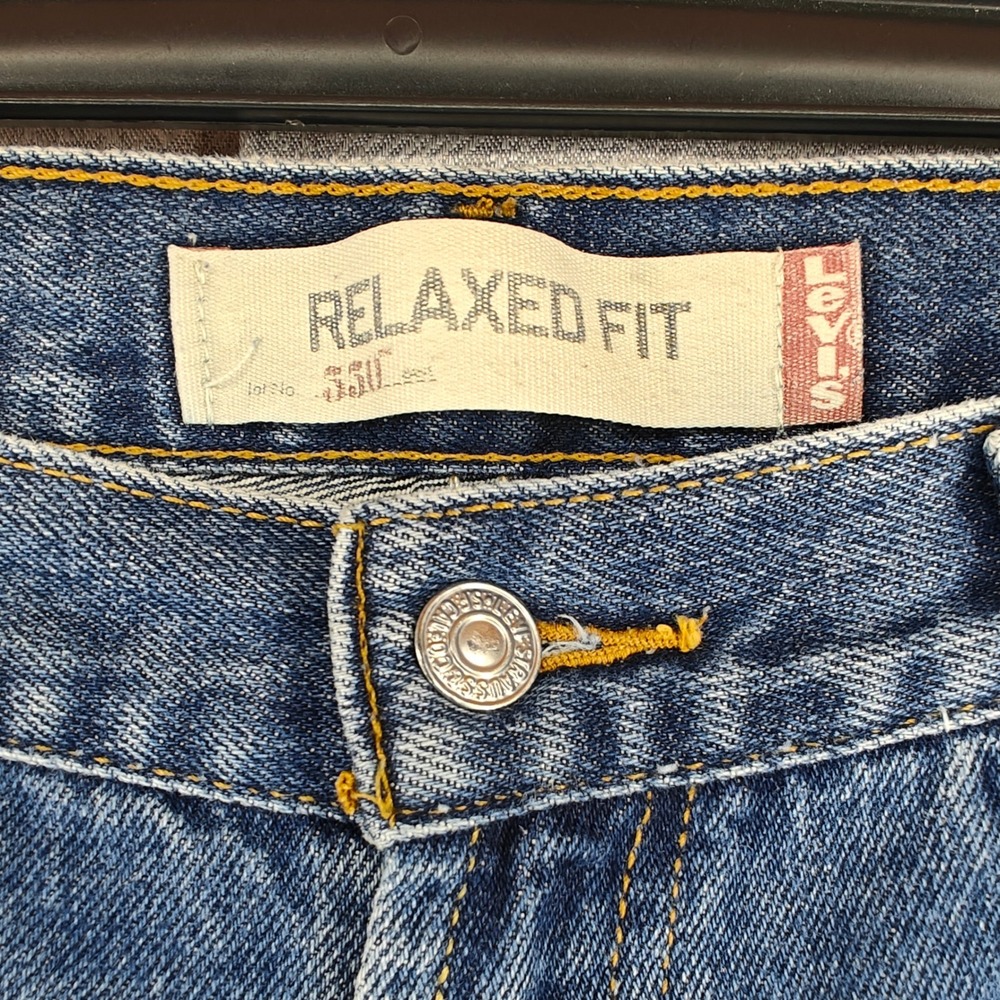 Levi 550 Jeans Mens 38x34 "36x32.5 Actual" Blue Relaxed Fit Tapered Leg Denim - Picture 3 of 11